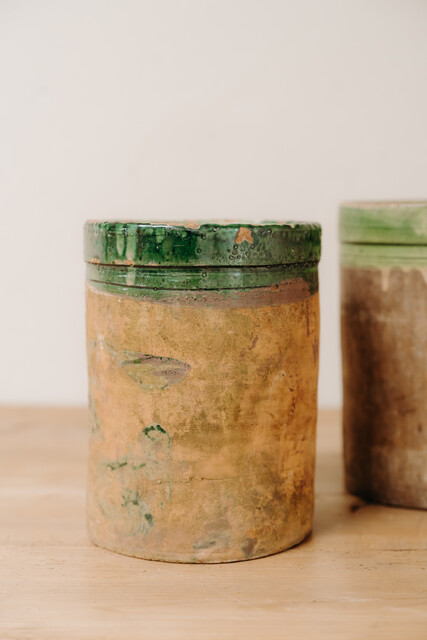 greenglazed terracotta vase/urn ... one sold ...
