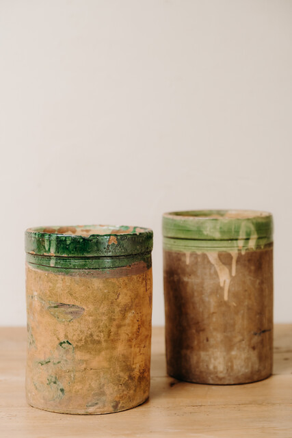 greenglazed terracotta vase/urn ... one sold ...
