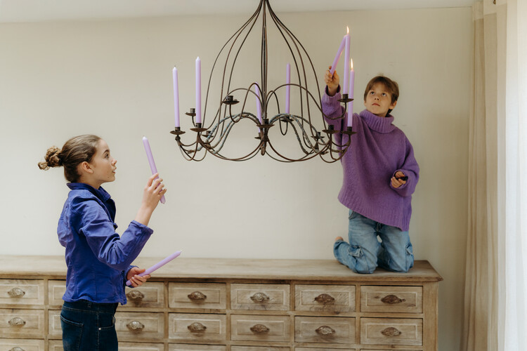 iron chandelier for candles ...