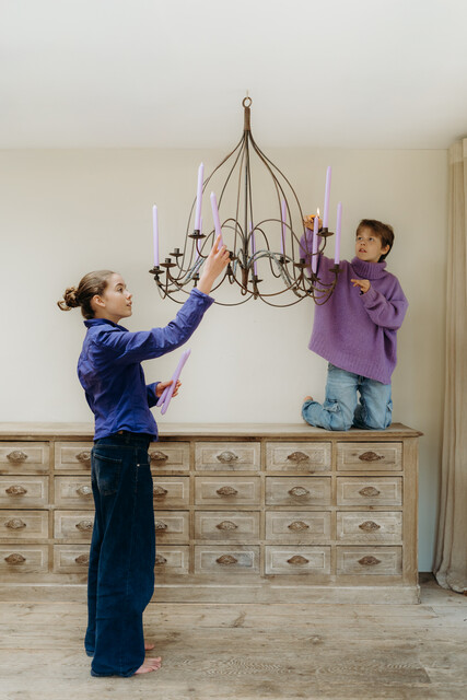 iron chandelier for candles ...