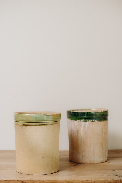 Italian greenglazed terra cotta vase/urn/jar... one sold ..