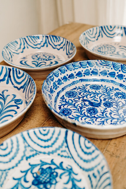 lot of Spanish Fajalauza ceramics bowls...