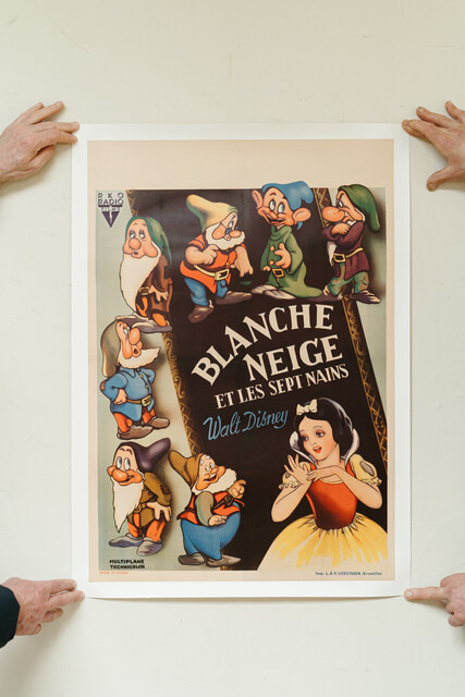 movie poster, Walt Disney, 1938, Impr. L & H Verstegen, Brussels 