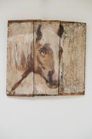 Oil on wood .. horse painting by julie arphi 