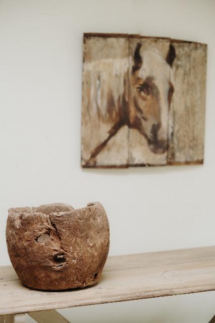 Oil on wood .. horse painting by julie arphi