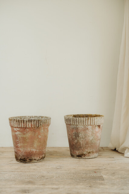 pair of concrete planters/jardinières ...