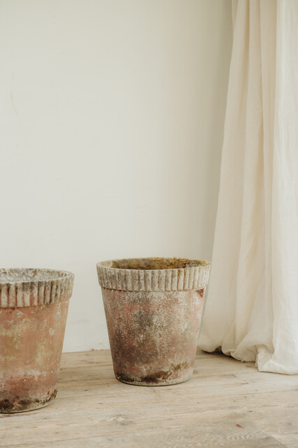 pair of concrete planters/jardinières ...