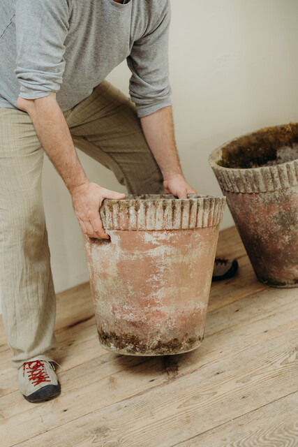 pair of concrete planters/jardinières ...