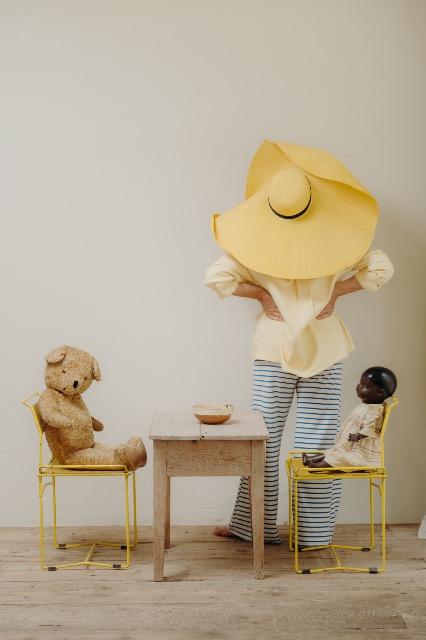 pair of yellow metal chairs .. 