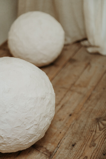 papier mâché balls .... 