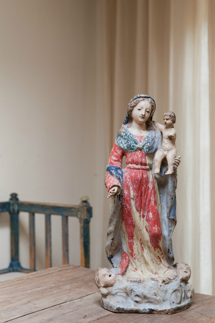papier mâché madonna, France, 19th century ....rare to find ..
