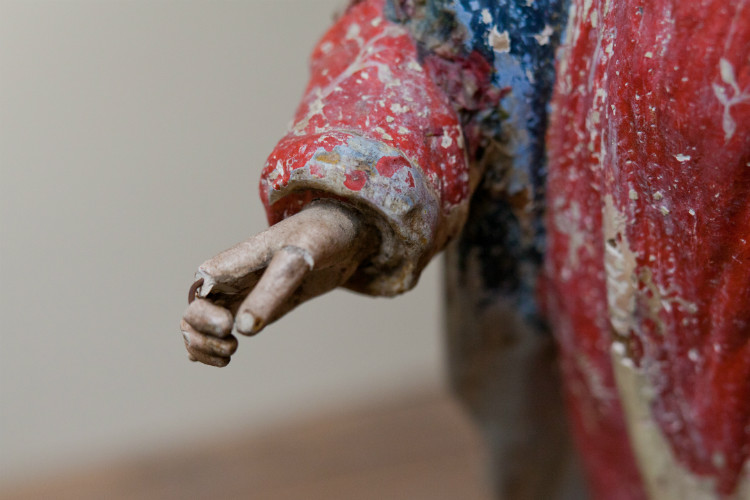 papier mâché madonna, France, 19th century ....rare to find ..