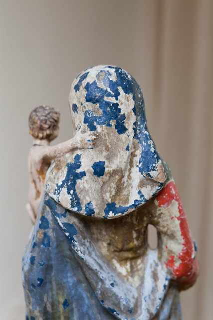 papier mâché madonna, France, 19th century ....rare to find ..