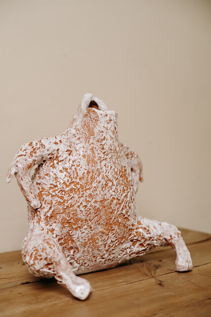 quirky ceramic chicken by artist Polly Hayward ...