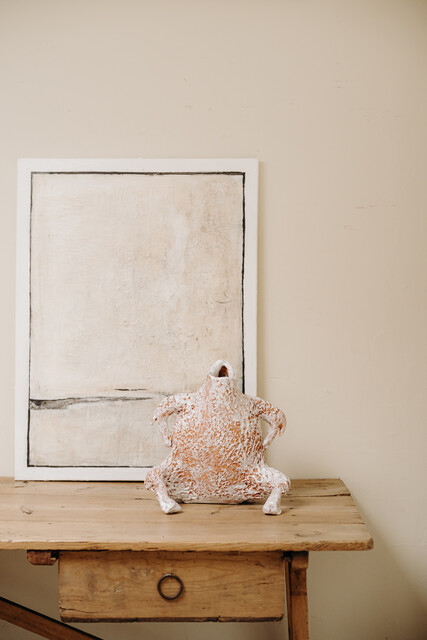 quirky ceramic chicken by artist Polly Hayward ...