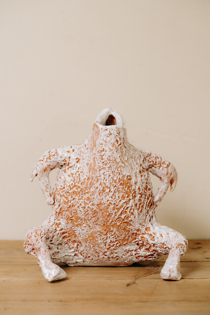 quirky ceramic chicken by artist Polly Hayward ...