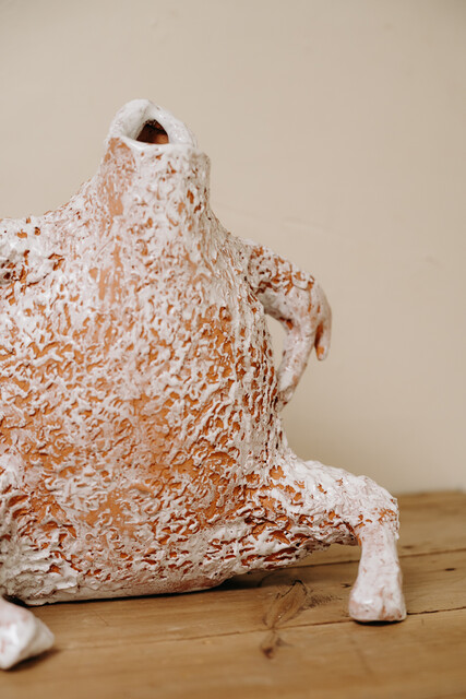 quirky ceramic chicken by artist Polly Hayward ...