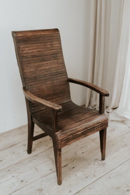 Pair of Antique French Elmwood Louis Philippe Armchairs, Circa