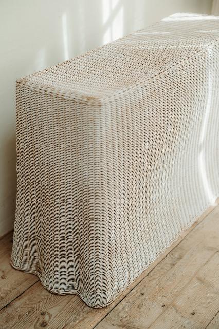 Rattan ripple console table ..