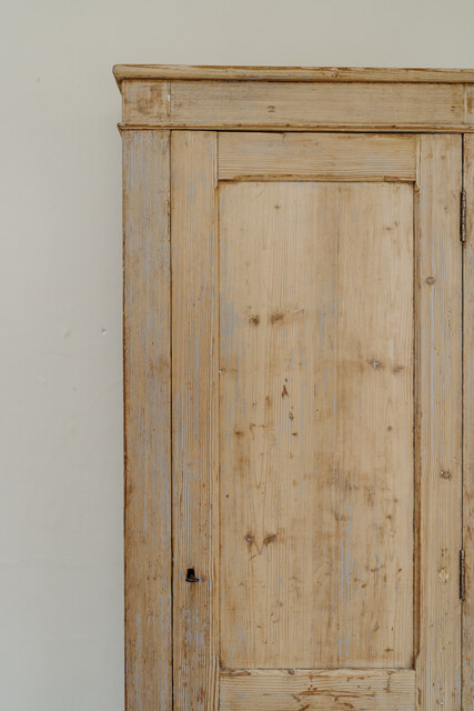 rests of old blue paint on this Spanish pinewood cabinet...