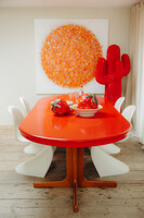 round or ovalshaped Danish dining table ... 