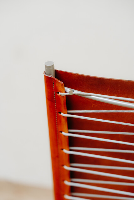 set of 8 Fabiaan Van Severen red leather chairs ...