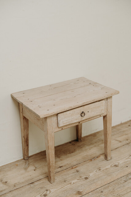 small pinewood table with one drawer ...