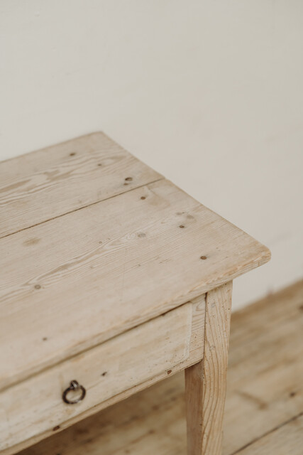 small pinewood table with one drawer ...