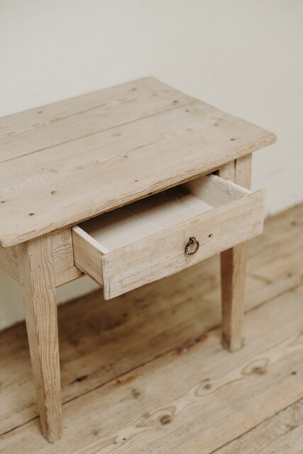 small pinewood table with one drawer ...