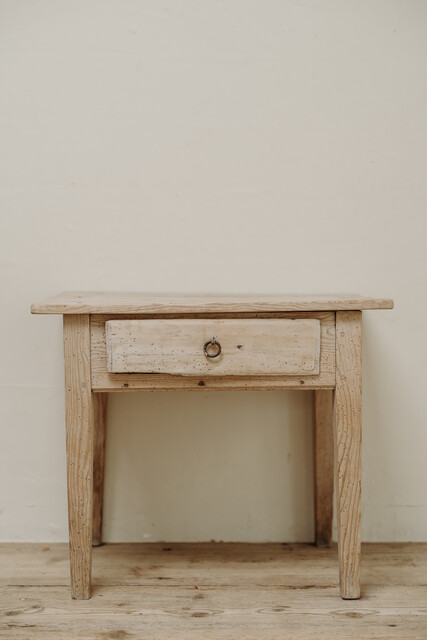 small pinewood table with one drawer ...