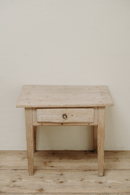 small pinewood table with one drawer ...
