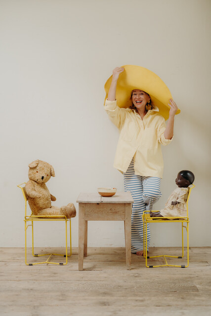 small pinewood table with one drawer ...