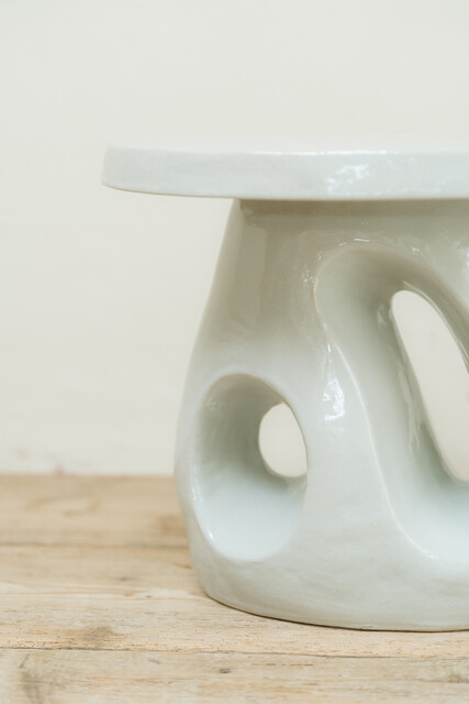 soft grey glazed ceramic coffee/side table ...