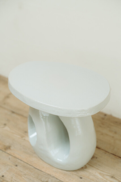 soft grey glazed ceramic coffee/side table ...