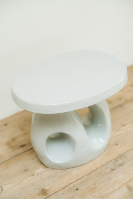 soft grey glazed ceramic coffee/side table ...