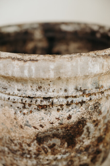 Spanish terra cotta vase .. great patina ...