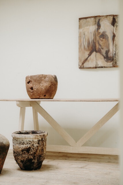 Spanish terra cotta vase .. great patina ...