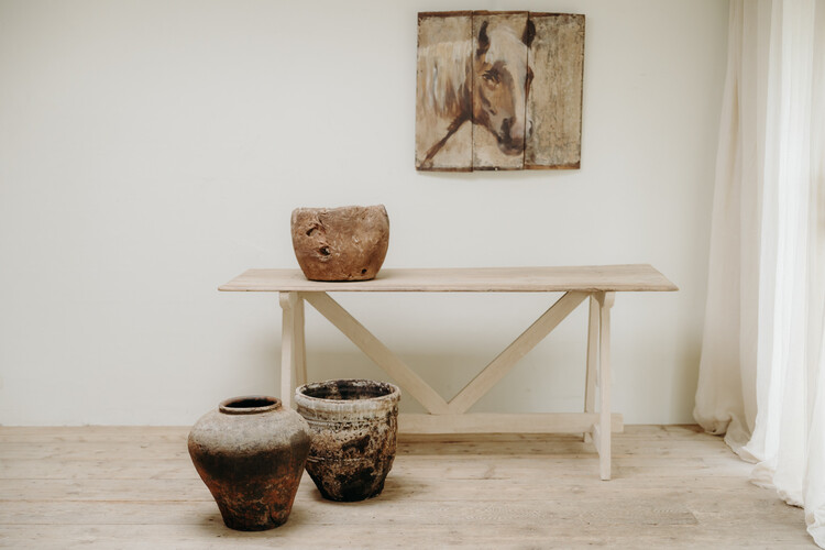 Spanish terra cotta vase .. great patina ...