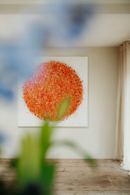 splash of orange ... artwork by Denis de Gloire ...
