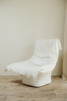 vintage white leather Gerard Van den Bergh fauteuil ...