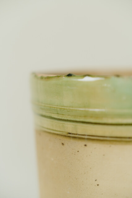 xl Italian green glazed terra cotta pot ...