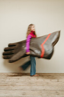 xl leather glove .. shopdisplay ... publicity sign 