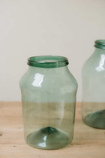 xl Spanish handblown green glass vases ... 