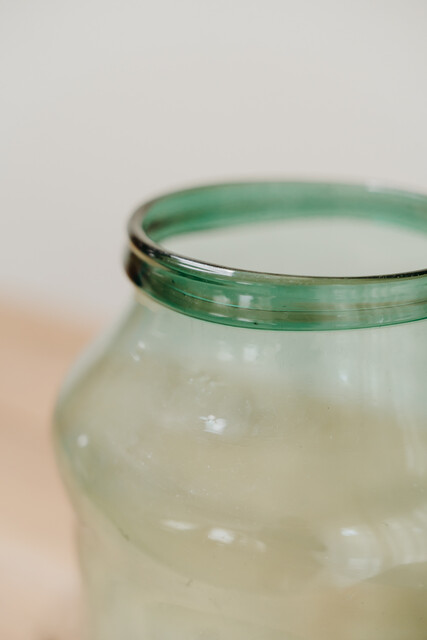 xl Spanish handblown green glass vases ... 