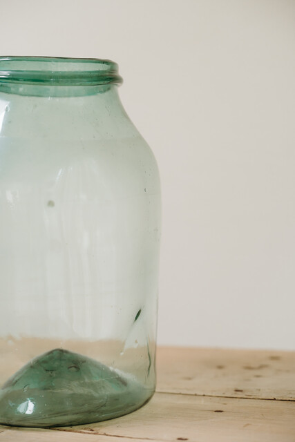 xl Spanish handblown green glass vases ... 