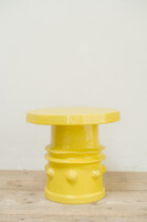 yellow glazed ceramic side table ...