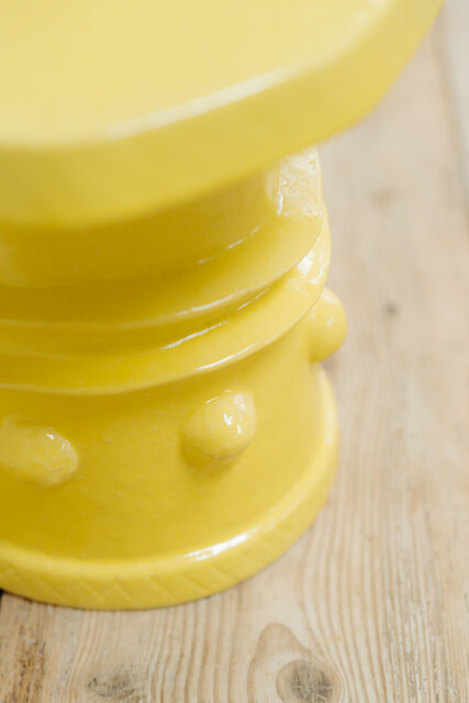 yellow glazed ceramic side table ...